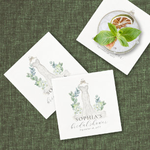 Servilleta De Papel Elegante Verdor Boho Script Papel Napkin