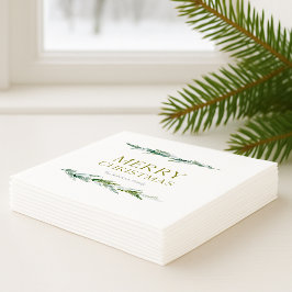 Servilleta De Papel Elegante Verdor Invernal Feliz Navidad