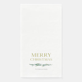 Servilleta De Papel Elegante Verdor Invernal Feliz Navidad