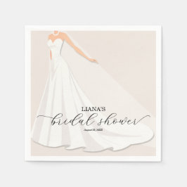 Servilleta De Papel Elegante vestido de boda, ducha de novia