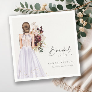 Servilleta De Papel Elegante vestido de novia Boho lila Regalo de boda