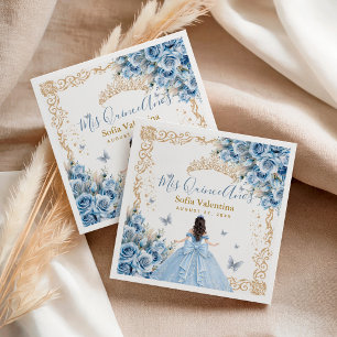 Servilleta De Papel Elegante vestido de quinceañera princesa azul bebé