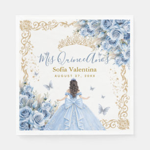 Servilleta De Papel Elegante vestido de quinceañera princesa azul bebé