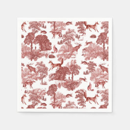 Servilleta De Papel Elegante Viejo Toile Rojo de Conejo Fox de Woodlan