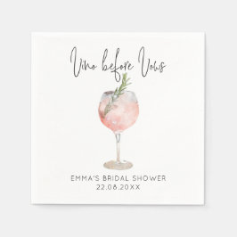 Servilleta De Papel Elegante Vino Rosa Antes De Var Ducha Bridal