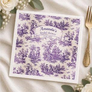 Servilleta De Papel Elegante vintage morado toile de jouy Ducha de nov