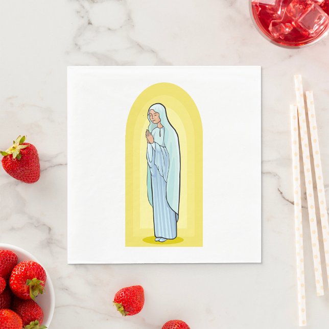 Servilleta De Papel Elegante Virgen María Católica Religiosa (Subido por el creador)