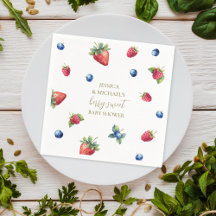 Elegante Watercolor Berry Sweet Baby Shower