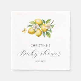 Servilleta De Papel Elegante Watercolor Lemon Baby Shower