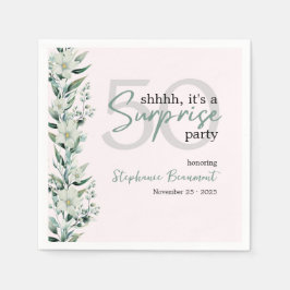 Servilleta De Papel Elegante Wildflower Pink Sorpresa 50 cumpleaños