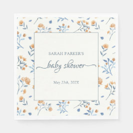 Servilleta De Papel Elegante Wildflowers Boho Baby Shower