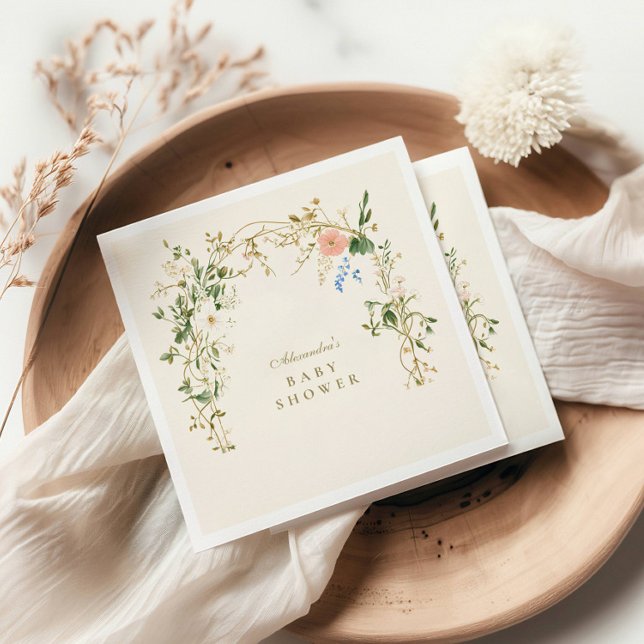 Servilleta De Papel Elegante Woodland Fern Baby Shower (Subido por el creador)