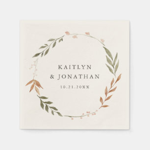Servilleta De Papel Elegante Wreath Bodas Napkins