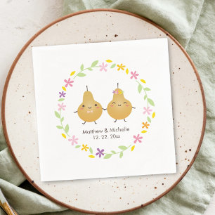 Servilleta De Papel Elegante Wreath Floral Perfect Pear Cute Boda