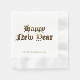 Servilleta De Papel Elegante y antiguo inglés para dejar feliz año nue