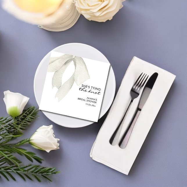 Servilleta De Papel Elegante y blanca está atando la ducha nupcial (Subido por el creador)