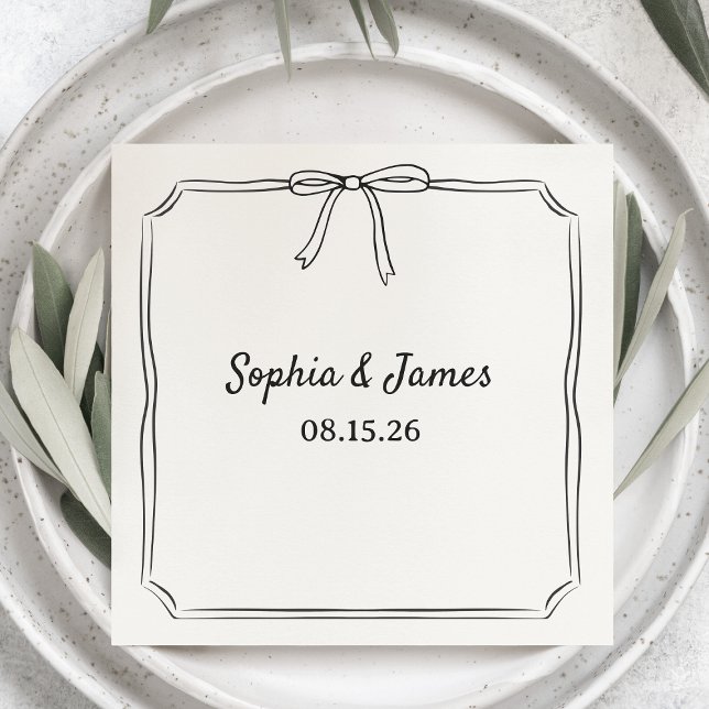 Servilleta De Papel Elegante y caprichoso boceto Boda personalizado (Subido por el creador)