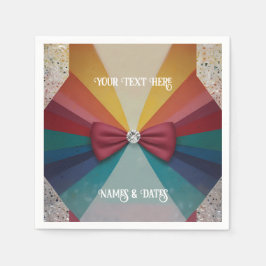 Servilleta De Papel Elegante y colorido Boda arcoiris