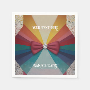 Servilleta De Papel Elegante y colorido Boda arcoiris