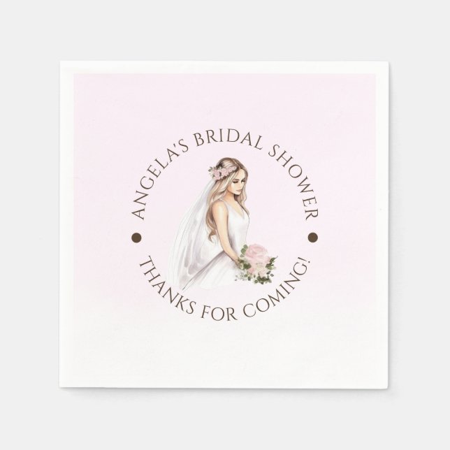 Servilleta De Papel Elegante y delicada despedida de soltera en tono r (Anverso)