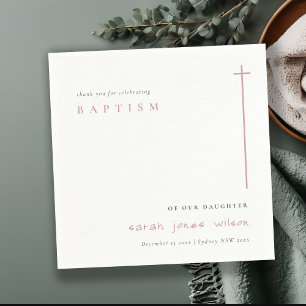 Servilleta De Papel Elegante y elegante bautismo de tipografía minimal