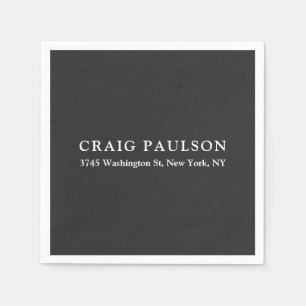 Servilleta De Papel Elegante y elegante, elegante, clásico, gris oscur