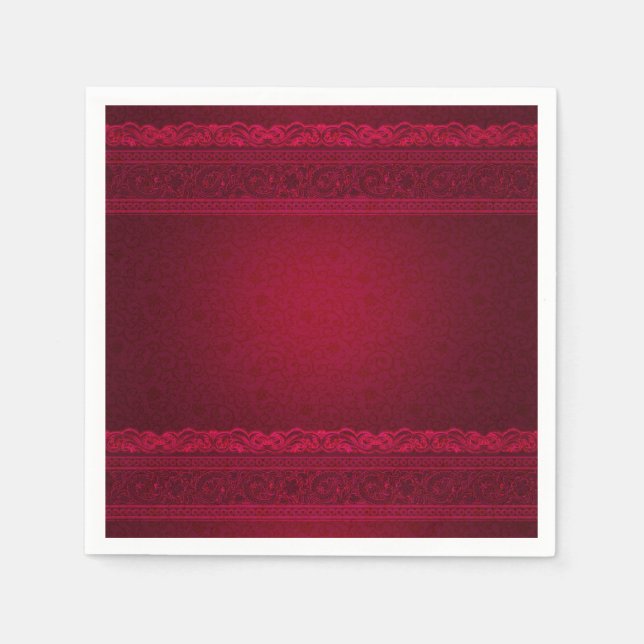 Servilleta De Papel Elegante y elegante fondo rojo (Anverso)