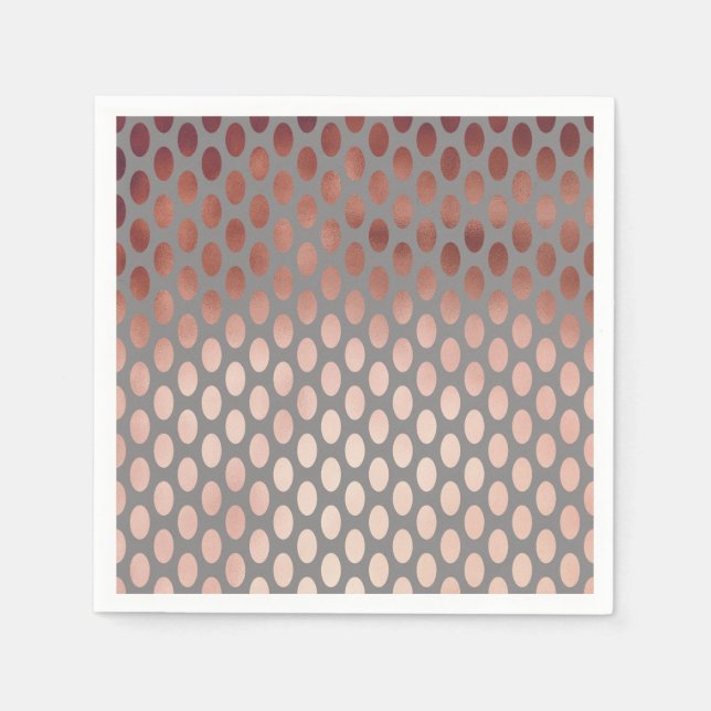 Servilleta De Papel elegante y elegante patrón de puntos de polka oro  (Anverso)