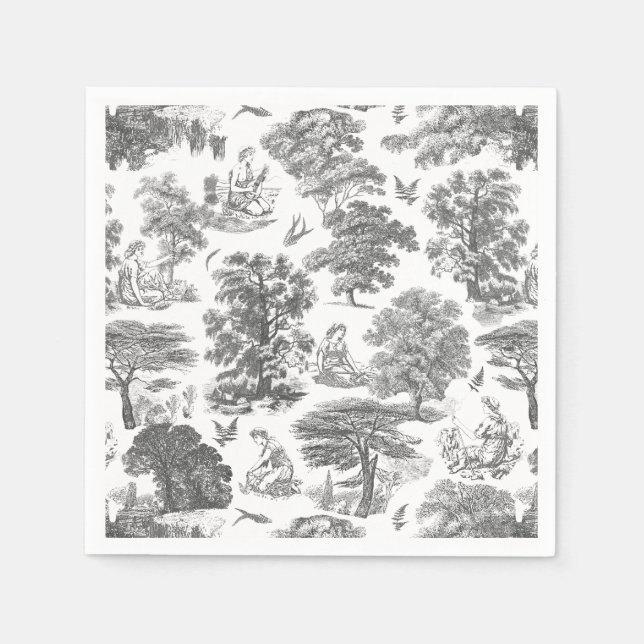 Servilleta De Papel Elegante y elegante toile rústico grisáceo (Anverso)