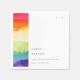 Servilleta De Papel Elegante y minimalista Boda del arcoiris del orgul