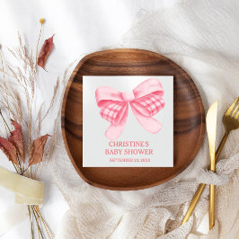 Servilleta De Papel Elegante y Moda Chica Bow Rosado Baby Shower
