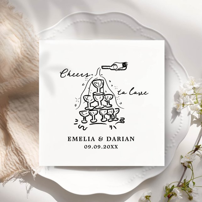 Servilleta De Papel Elegante y moderno ánimo para amar al Boda Minimal (Subido por el creador)
