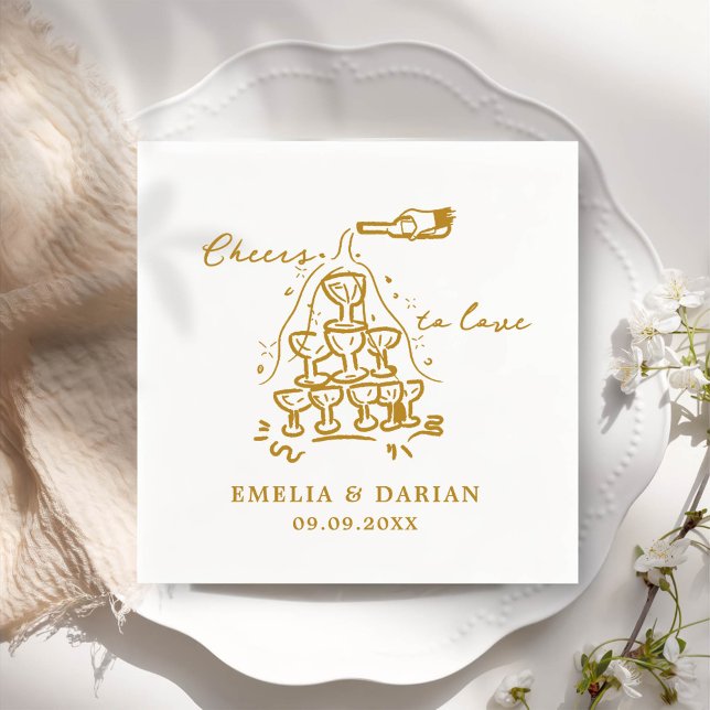 Servilleta De Papel Elegante y moderno ánimo para amar al Boda Minimal (Subido por el creador)