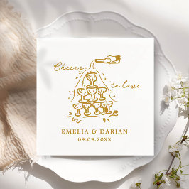 Servilleta De Papel Elegante y moderno ánimo para amar al Boda Minimal