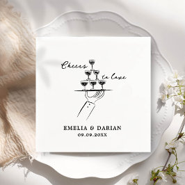Servilleta De Papel Elegante y moderno aplauso al Boda Minimalista N