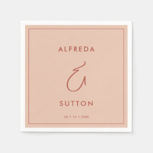 Servilleta De Papel Elegante y moderno boda Peach