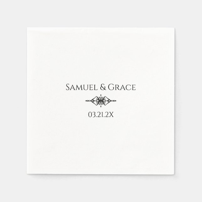 Servilleta De Papel Elegante y personalizado 60º aniversario del diama (Anverso)