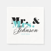 Elegante y personalizado Sr. y servilletas Sra. bo