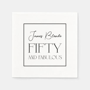 Servilleta De Papel Elegante y sofisticado cumpleaños 50 y fabuloso