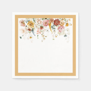 Servilleta De Papel Elegante Yellow Wildflower Bridal Shower Napkins