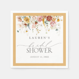 Servilleta De Papel Elegante Yellow Wildflower Bridal Shower Napkins