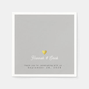 Servilleta De Papel Elegantemente firmado Boda Gray