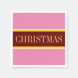 Servilleta De Papel Elegantes bandas de NAVIDADES rojos y rojos festiv