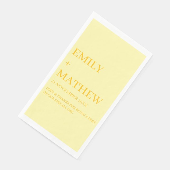 SERVILLETA DE PAPEL ELEGANTES BODAS CLÁSICAS MODERNAS PERSONALIZADAS C (Esquina)