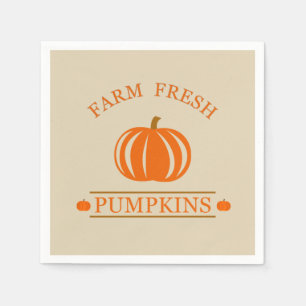 Servilleta De Papel Elegantes calabazas frescas de granja otoño caída