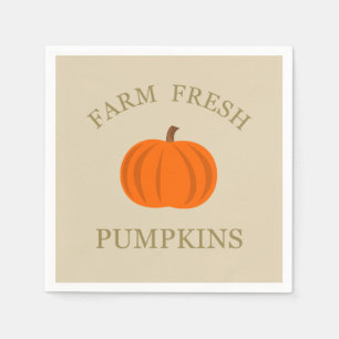 Servilleta De Papel Elegantes calabazas frescas de granja otoño simple
