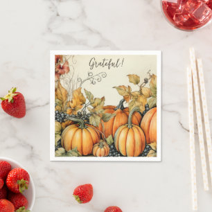Servilleta De Papel Elegantes calabazas otoñales