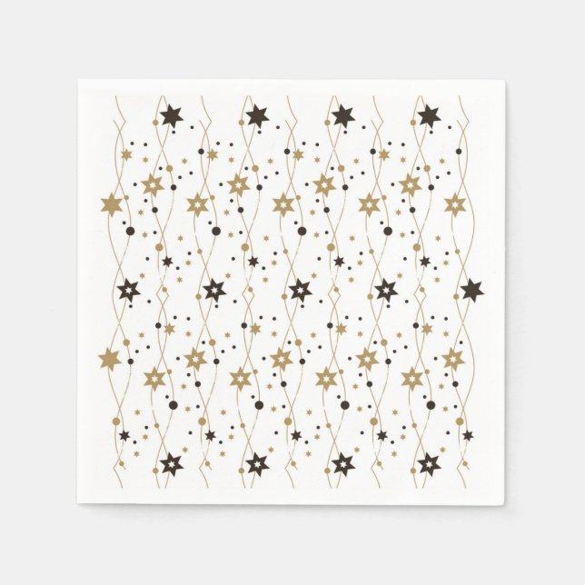 Servilleta De Papel Elegantes estrellas de Hanukkah (Anverso)