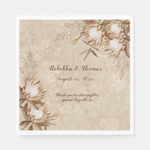 Servilleta De Papel Elegantes flores bohemias rey protea pastos