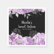 Elegantes flores de lila y plata Sweet Sixteen